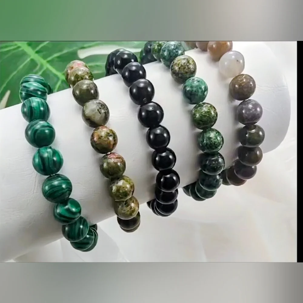 Natural Stone Bracelet Set Bohemian 70s Style Bracelets Jewelry Gift Idea Gifts